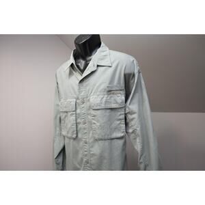 Exofficio Button Up Camp Shirt Green Vented Fishing Hiking Mens Sz 2XL XXL